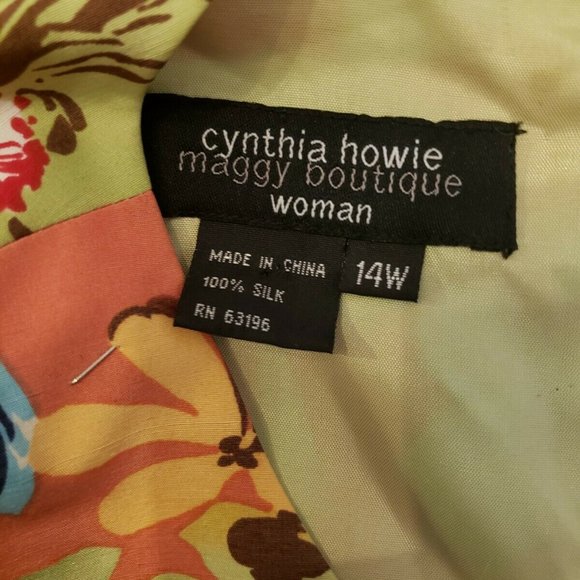 Cynthia Howie Maggy Boutique Skirt Set Silk 14W - Picture 9 of 10